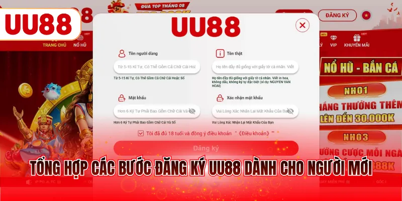 Tổng hợp các bước đăng ký UU88 dành cho người mới