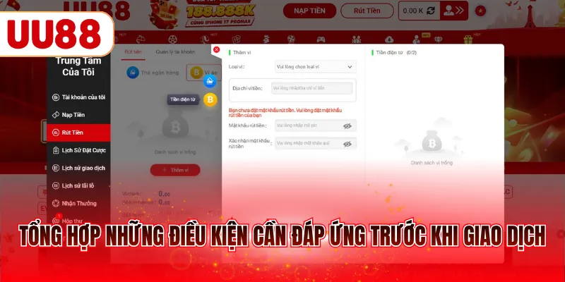 Tổng hợp những điều kiện cần đáp ứng trước khi giao dịch